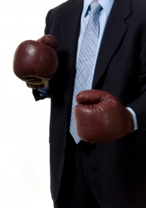 Business Man with Boxing Gloves